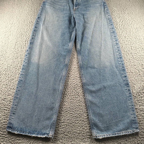 AGOLDE Jeans Womens 24 Low Slung Baggy in Libertine Wide Leg Light Blue Denim - Picture 3 of 16